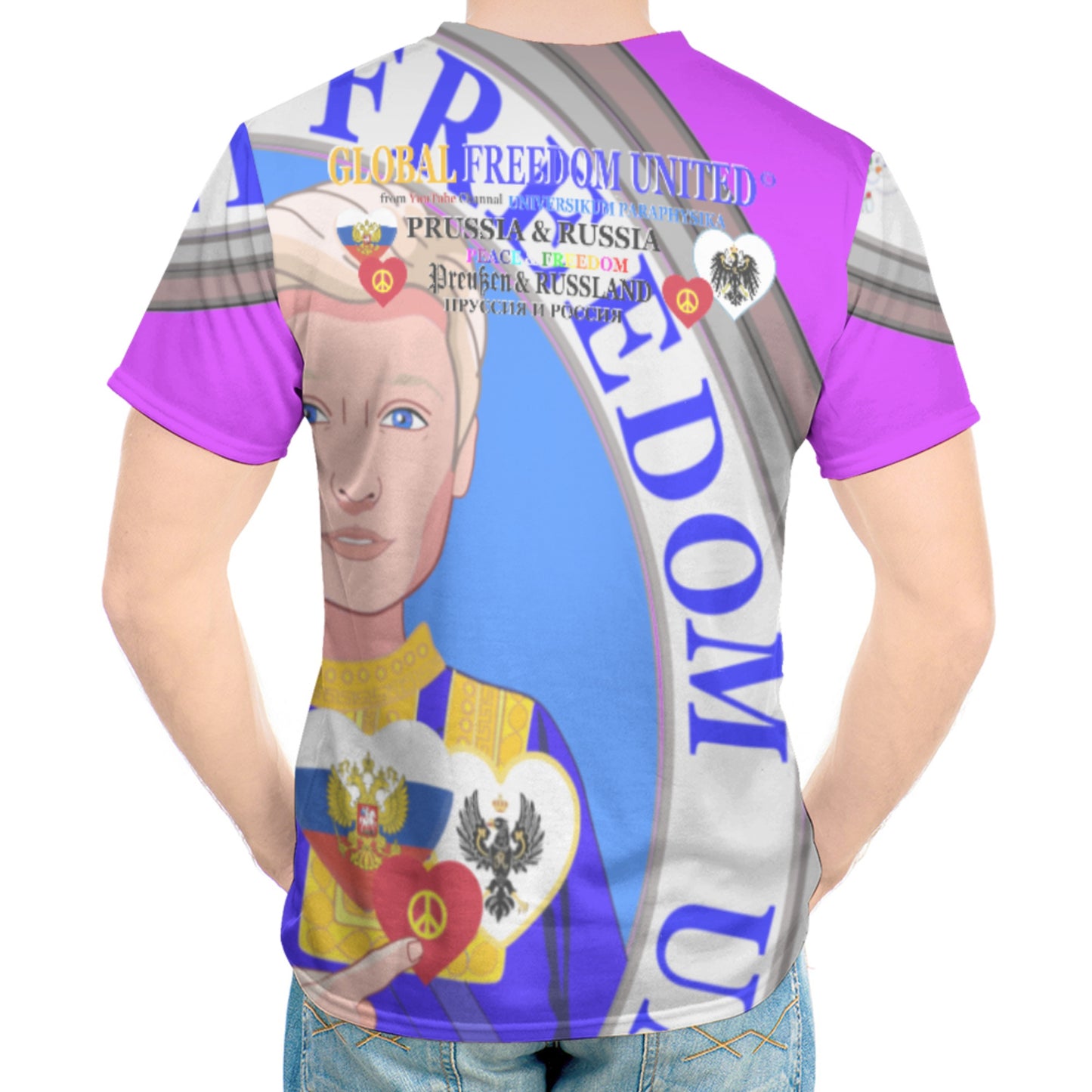 Men´s T-shirt GLOBAL FREEDOM UNITED© Men Prussia & Russia Lilac