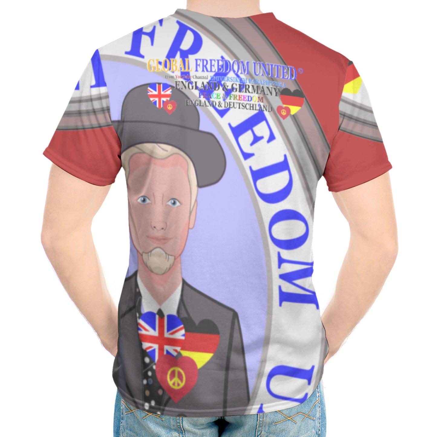 Men´s T-shirt GLOBAL FREEDOM UNITED© Men England & Germany V2 Red