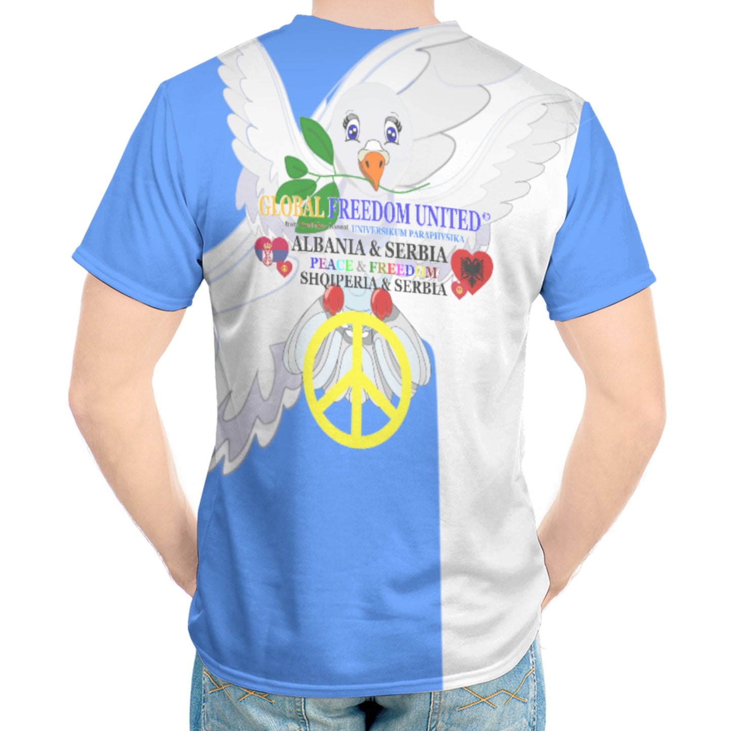 Men´s T-shirt GLOBAL FREEDOM UNITED© Men Albania & Serbia Blue