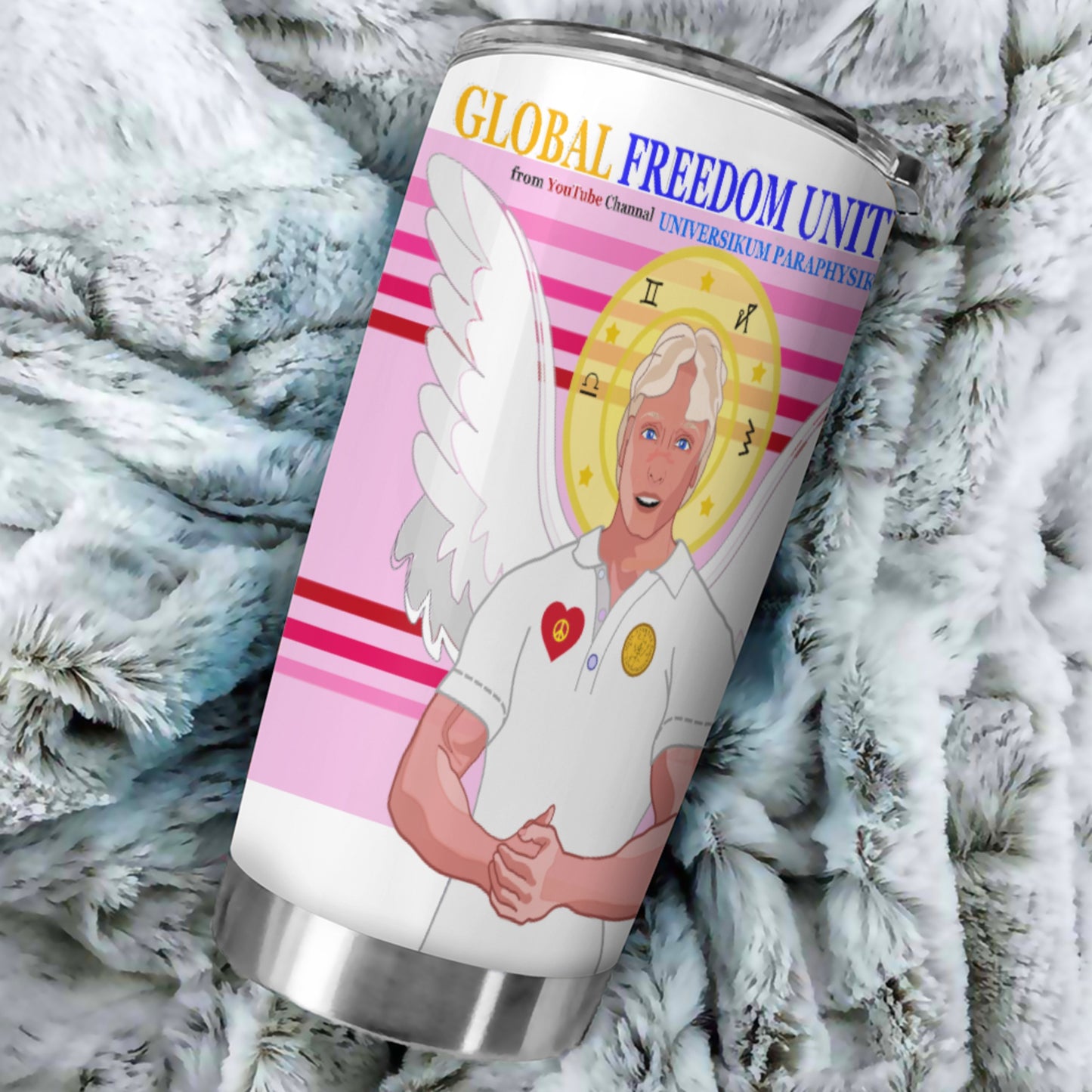Tumbler Global Freedom United Archangel Michael Hebrew Pink2