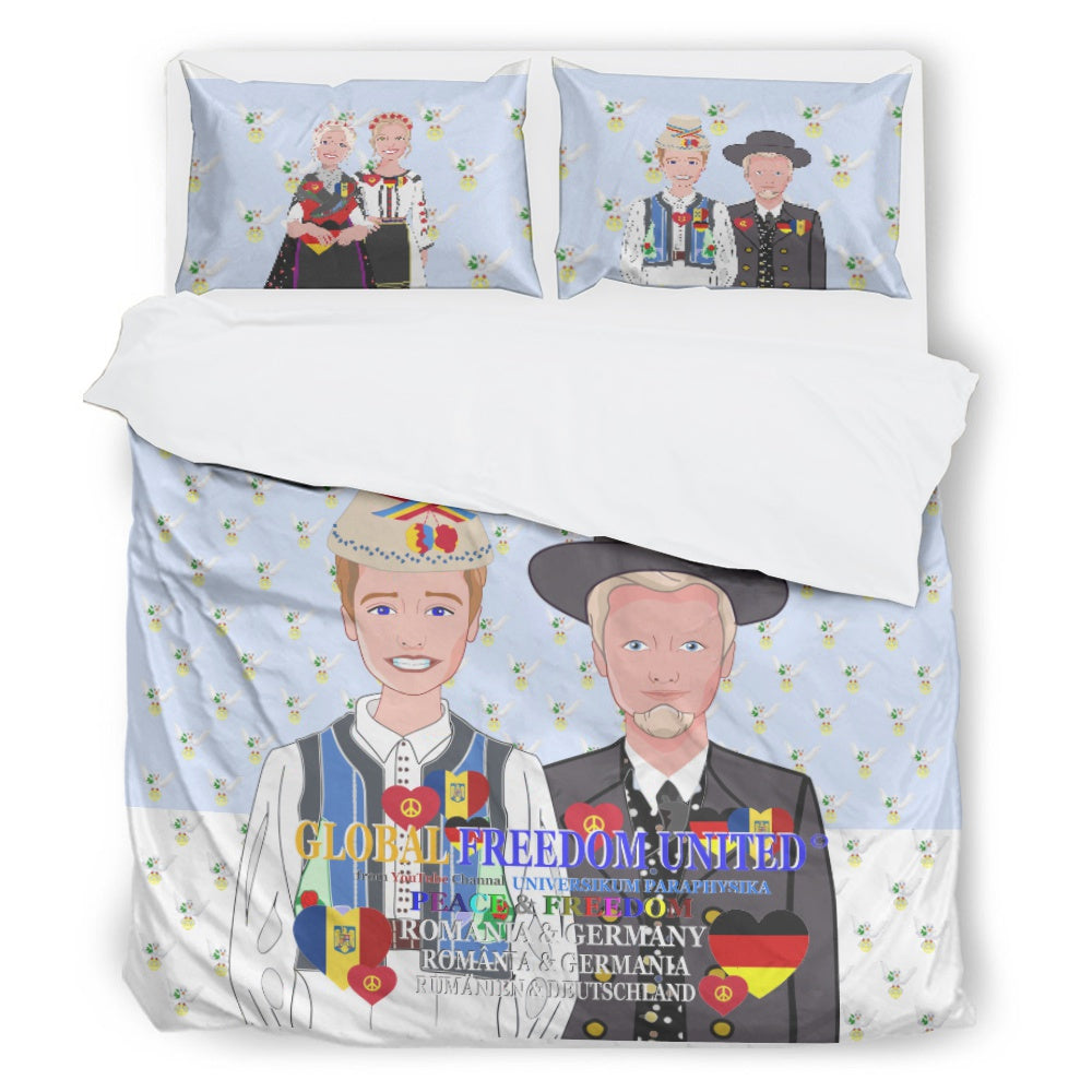 Bed Line GLOBAL FREEDOM UNITED© Men Romania & Germany Light Blue