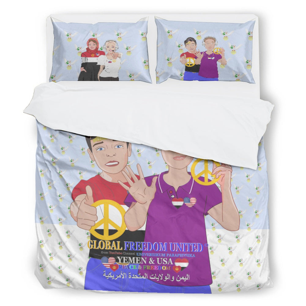 Bed Line GLOBAL FREEDOM UNITED© Men Yemen & USA Light Blue