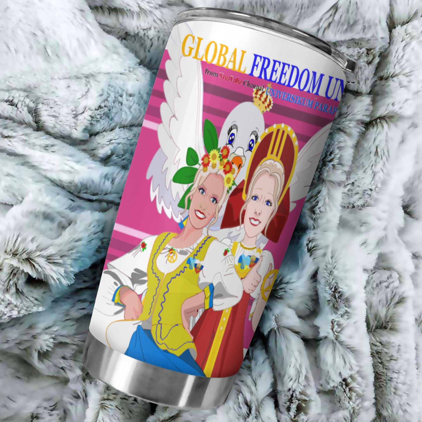 Tumbler Global Freedom United Women Russia & Ukrain Pink