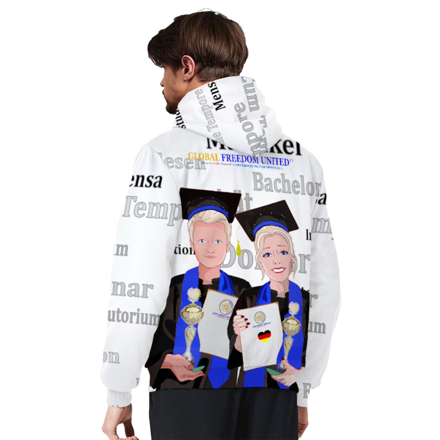 Plush Hoodie Global Freedom United Student Couple Blond Hair Germany