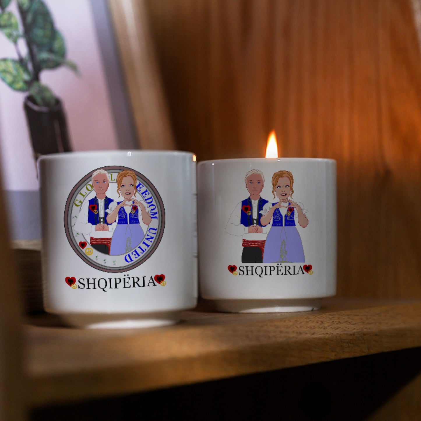 Ceramic Aromatherapy Candle GLOBAL FREEDOM UNITED© Couple Edition Albania