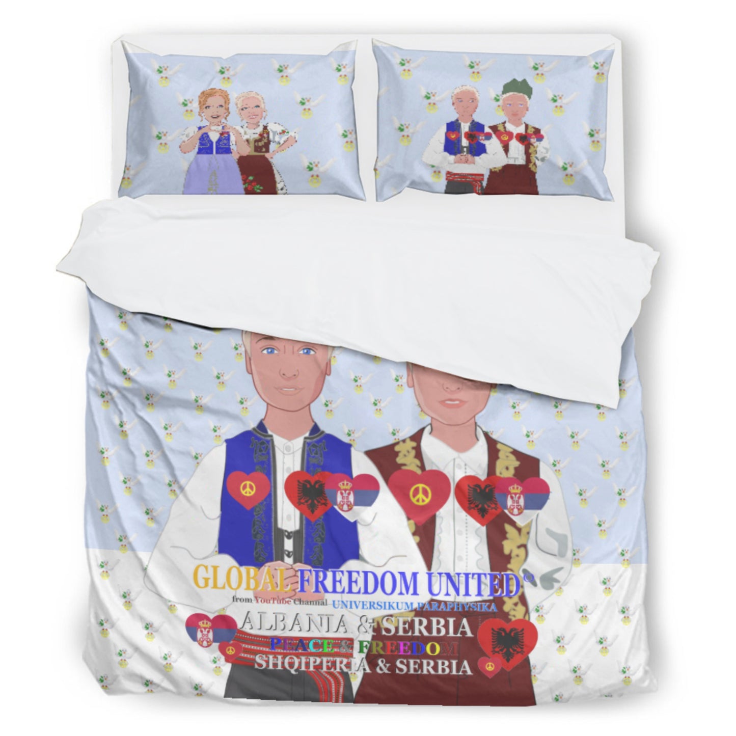 Bed Line GLOBAL FREEDOM UNITED© Men Albania & Serbia Blue