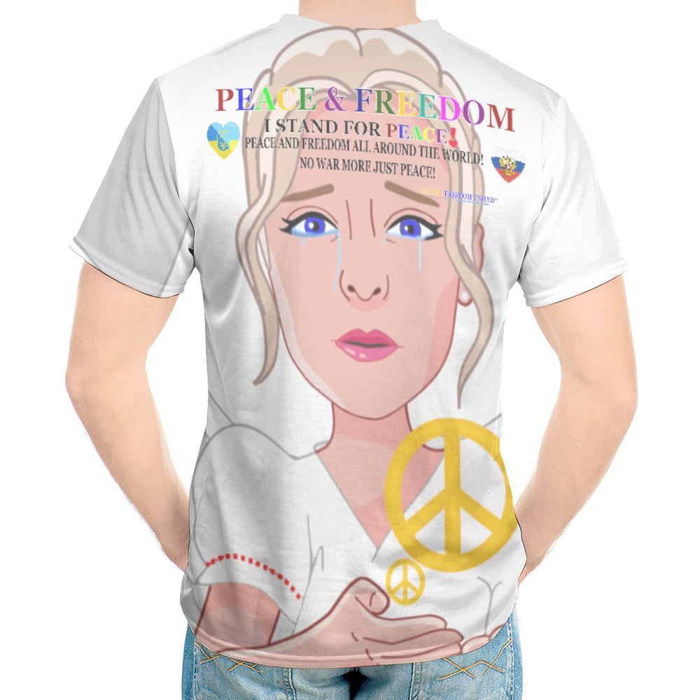 Women´s T-shirt GLOBAL FREEDOM UNITED© Men Ukraina & Russia Wight