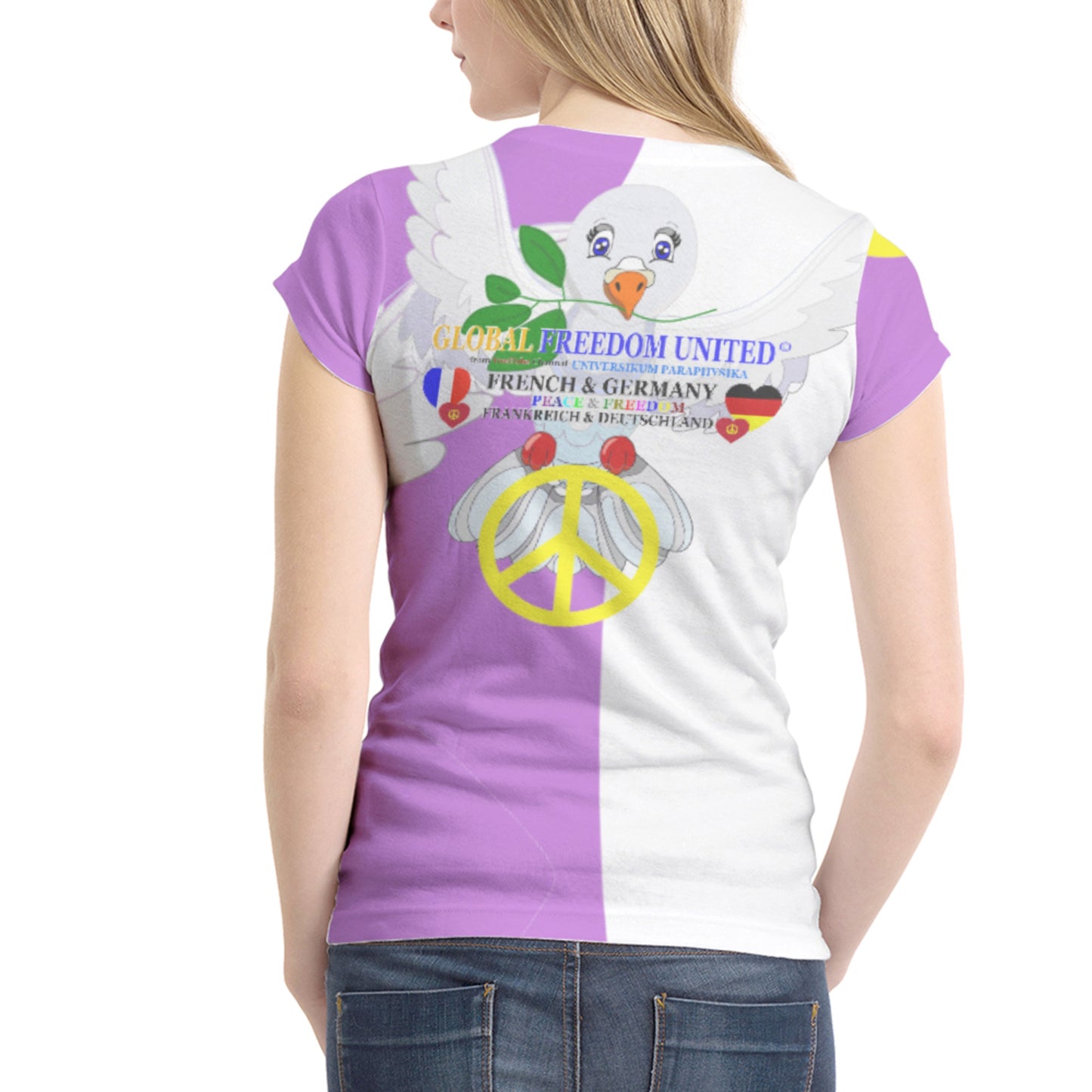 Women´s T-shirt GLOBAL FREEDOM UNITED© Women French & Germany Lilac