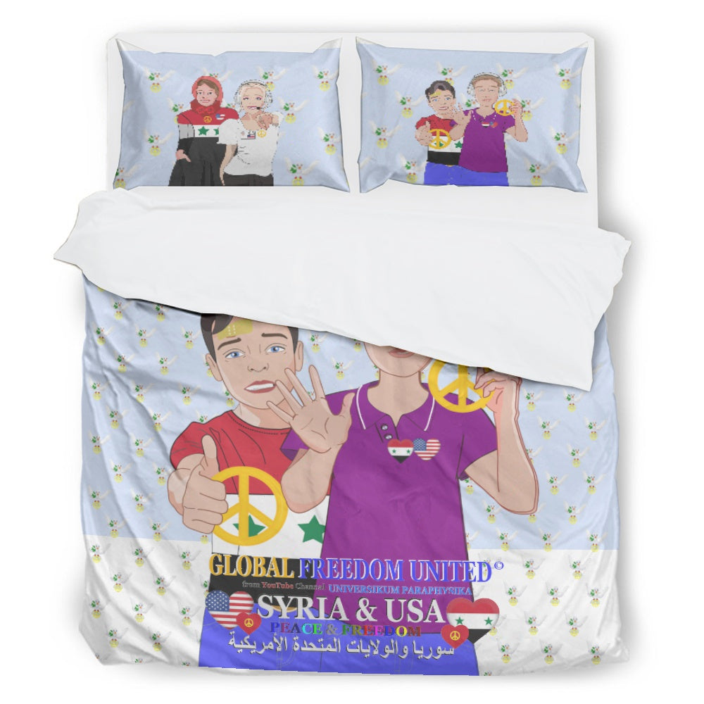 Bed Line GLOBAL FREEDOM UNITED© Men Syria & USA Light Blue