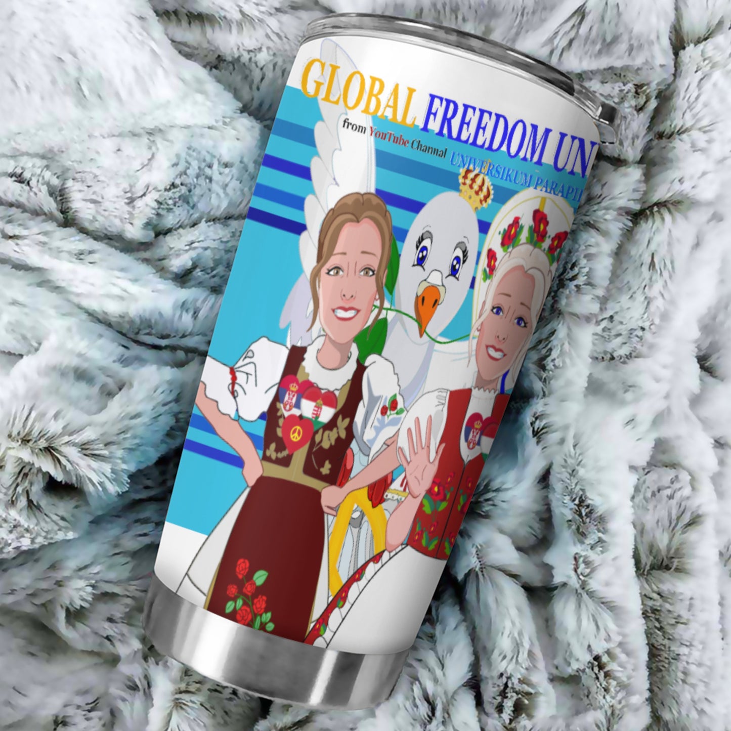 Tumbler GLOBAL FREEDOM UNITED© Women Hungary & Serbia Blue