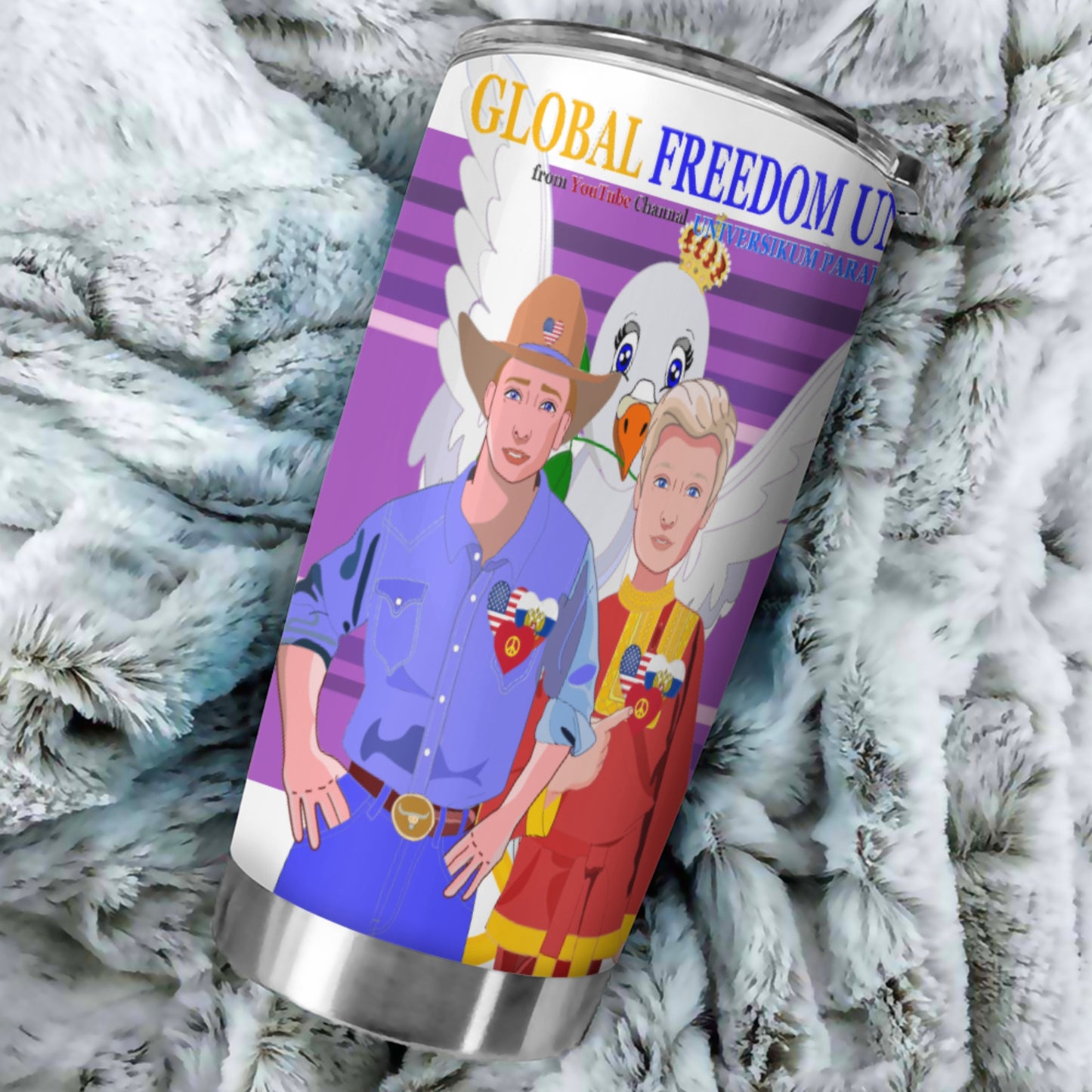 Tumbler GLOBAL FREEDOM UNITED© Men Russia & USA Lilac