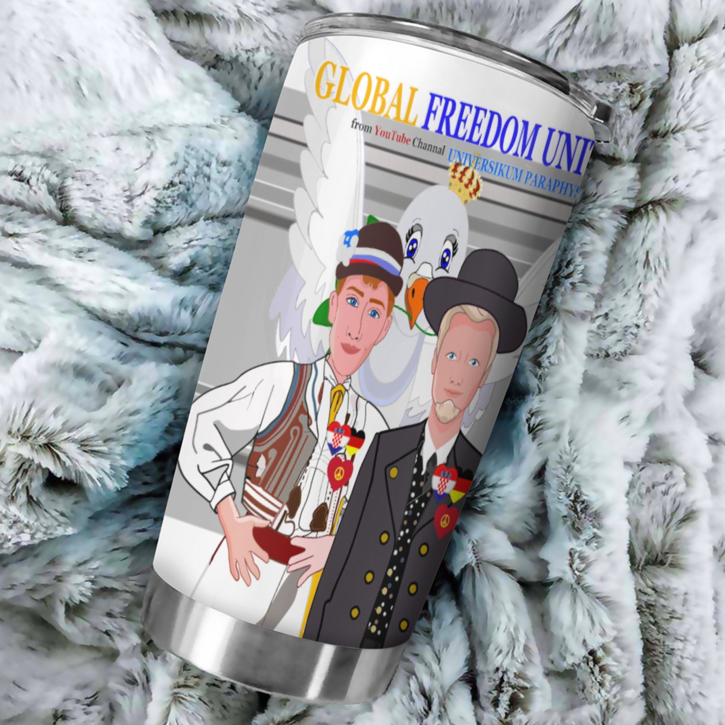 Tumbler GLOBAL FREEDOM UNITED© Men Croatia & Germany Grey