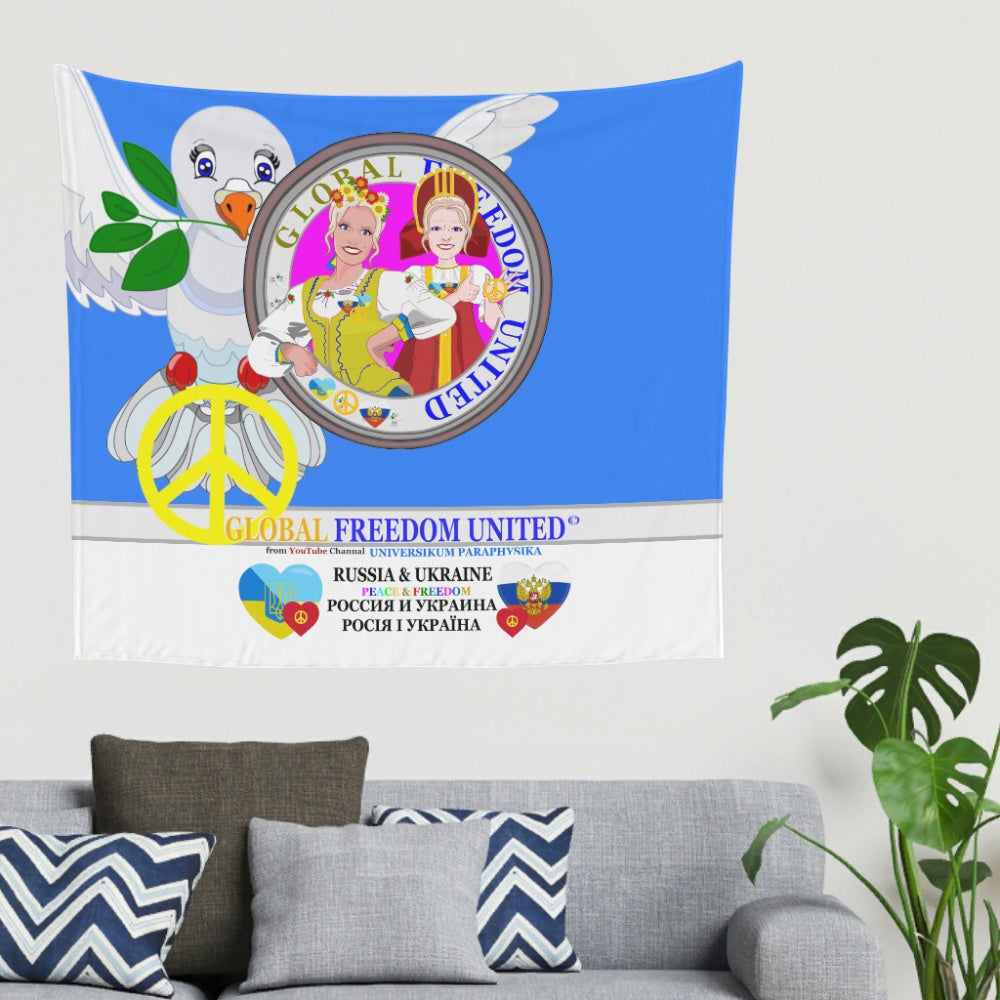 Tapestry Global Freedom United Women Ukraina & Russia Old Peace Blue