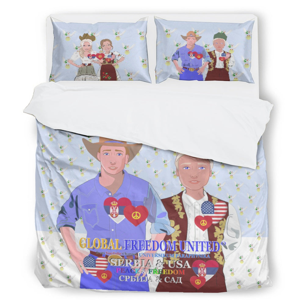 Bed Line GLOBAL FREEDOM UNITED© Men USA & Serbia Light Blue