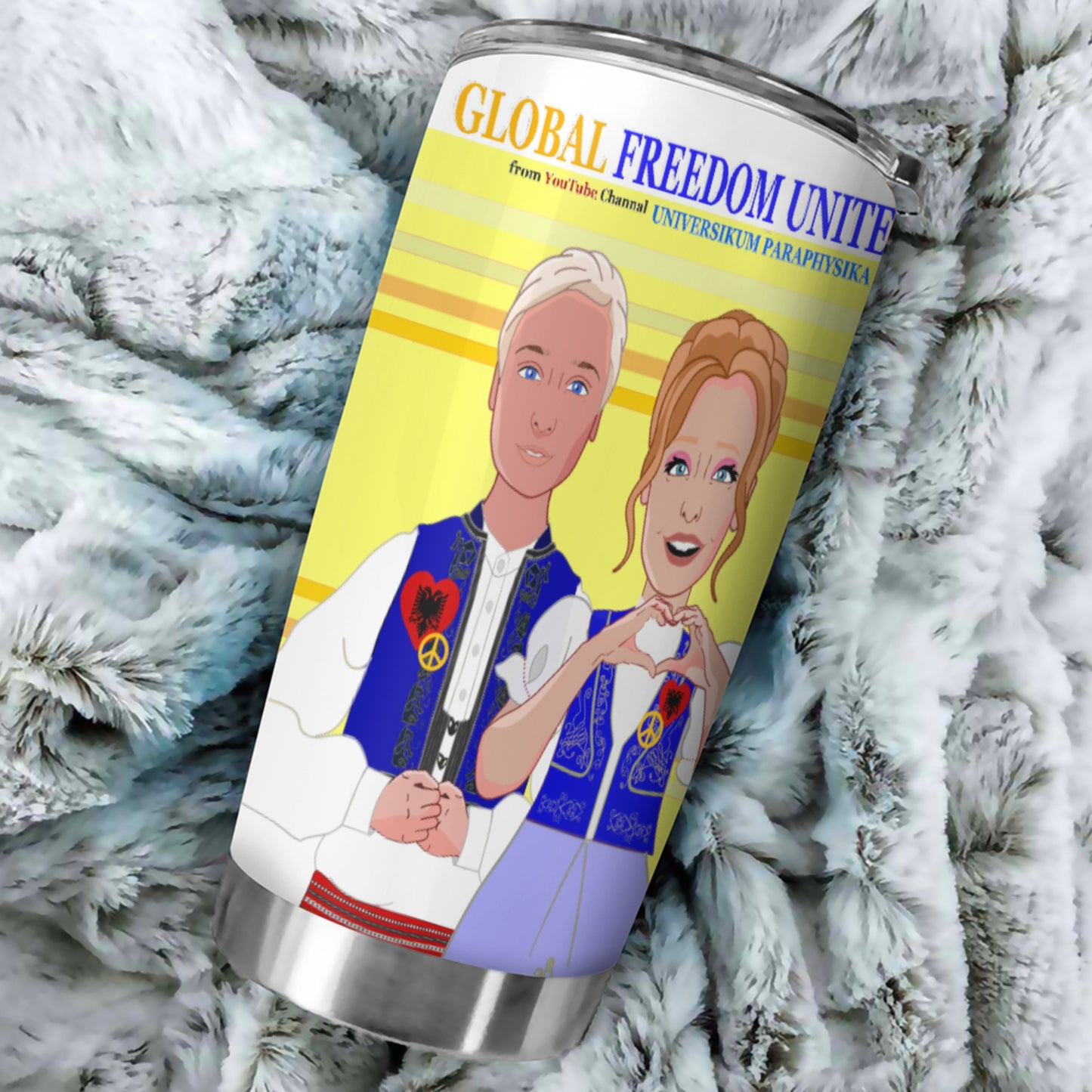 Tumbler GLOBAL FREEDOM UNITED© Couple Albania Yellow
