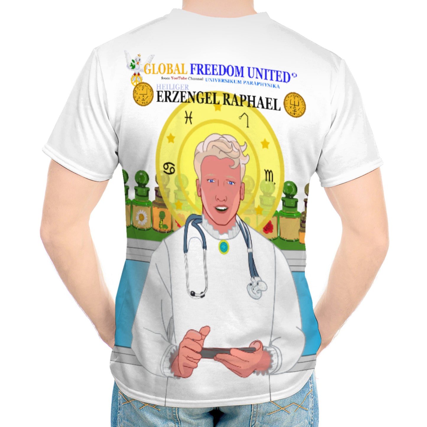 Men´s T-shirt GLOBAL FREEDOM UNITED© Archangel Rafael German Lab