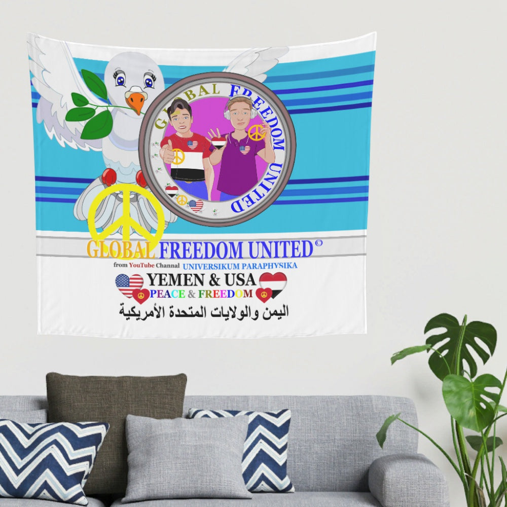 Tapestry Global Freedom United Men Yemen & Usa Old Peace Blue 2