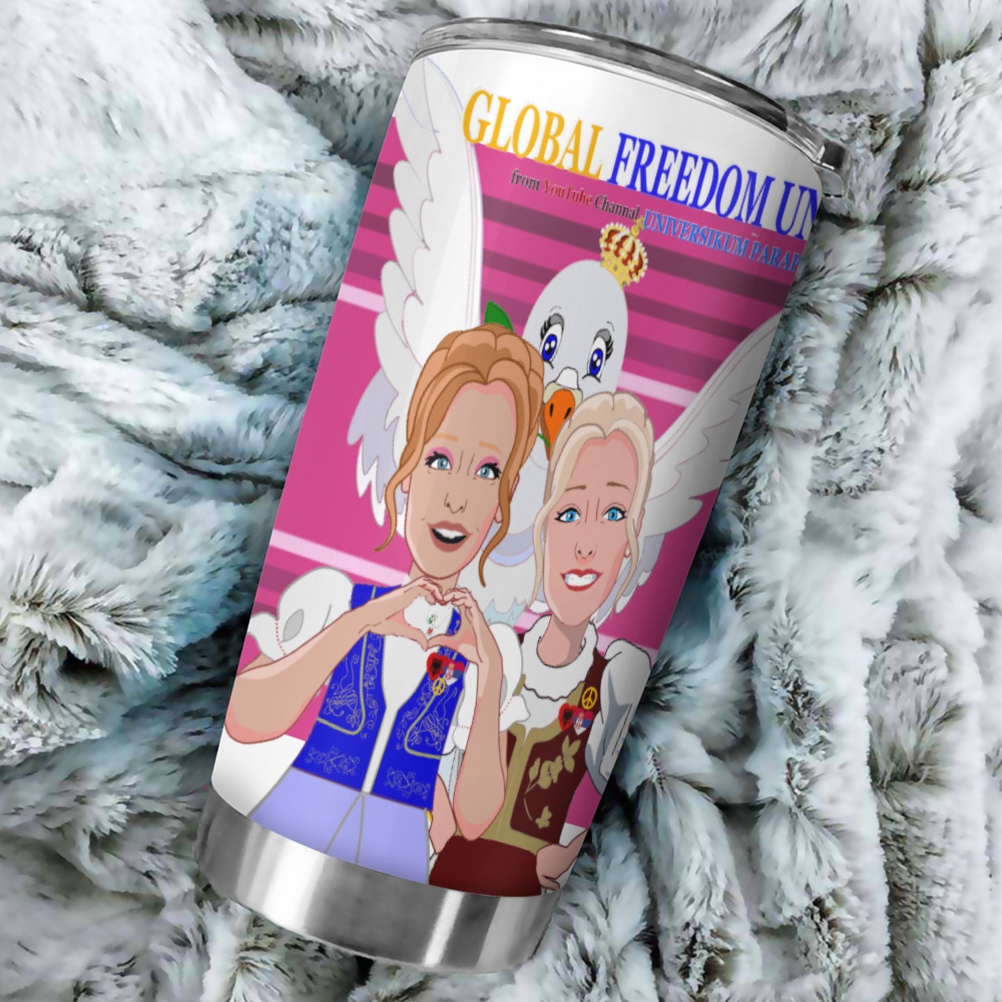 Tumbler Global Freedom United Women Albania & Serbia Old Peace Pink1