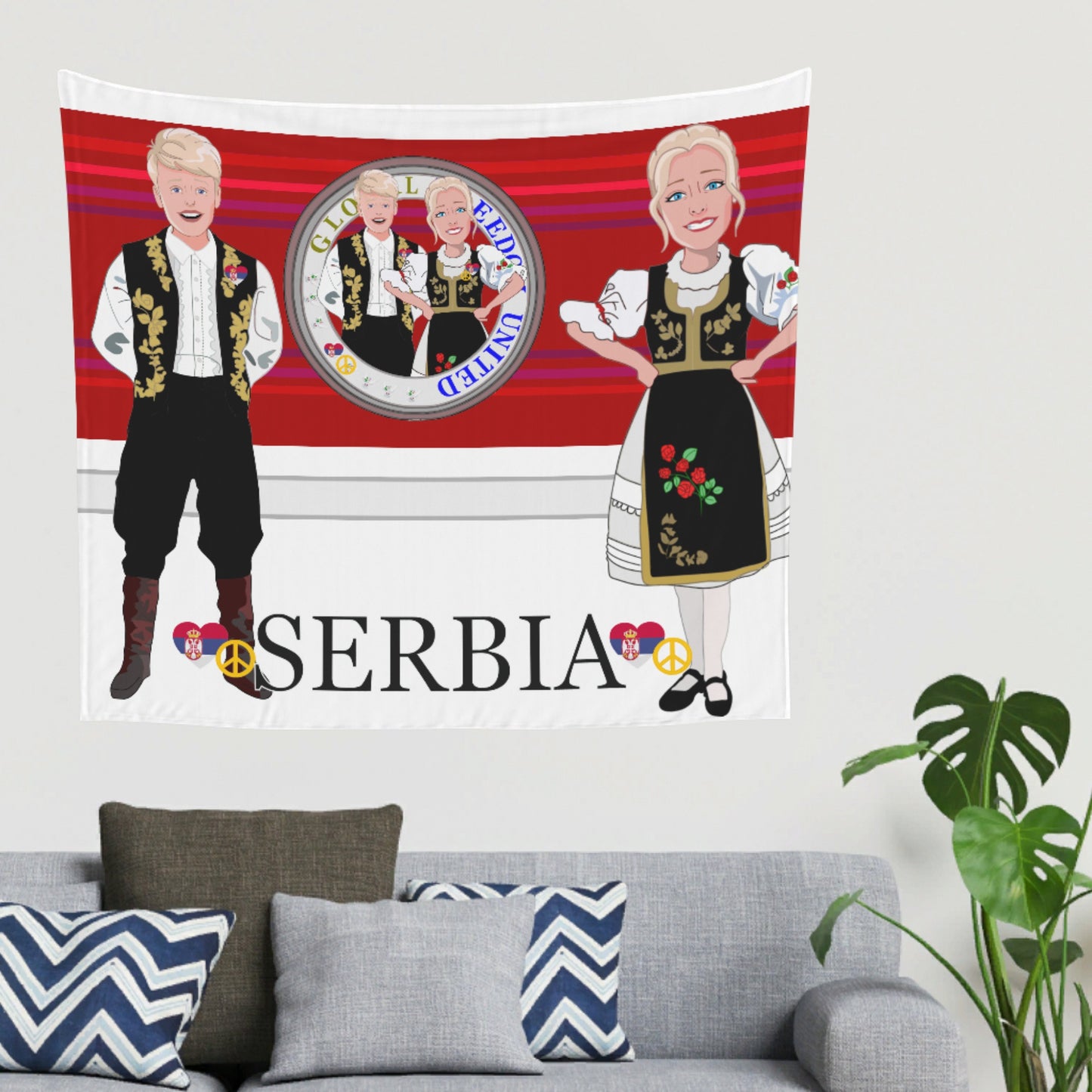 Tapestry Global Freedom United Couple Edition Serbia Black Red