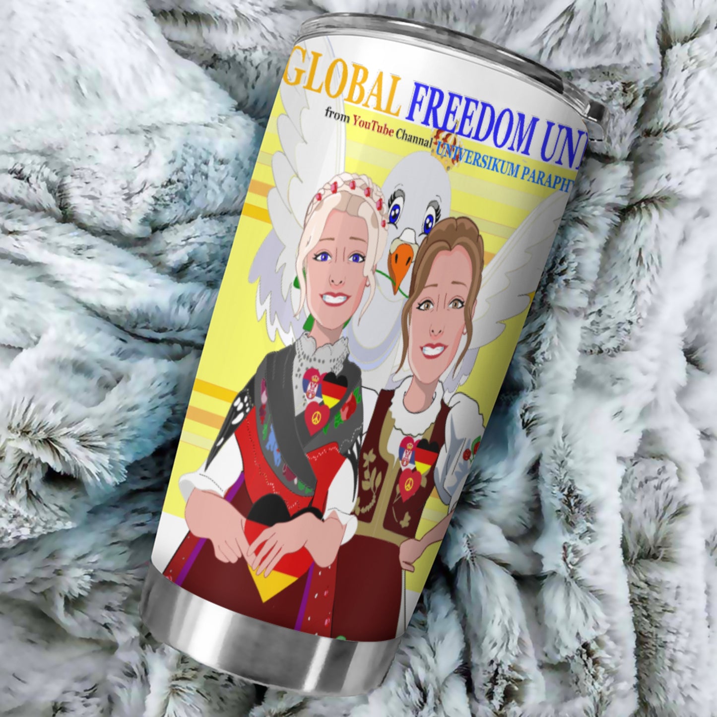 Tumbler GLOBAL FREEDOM UNITED© Women Serbia & Germany Yellow