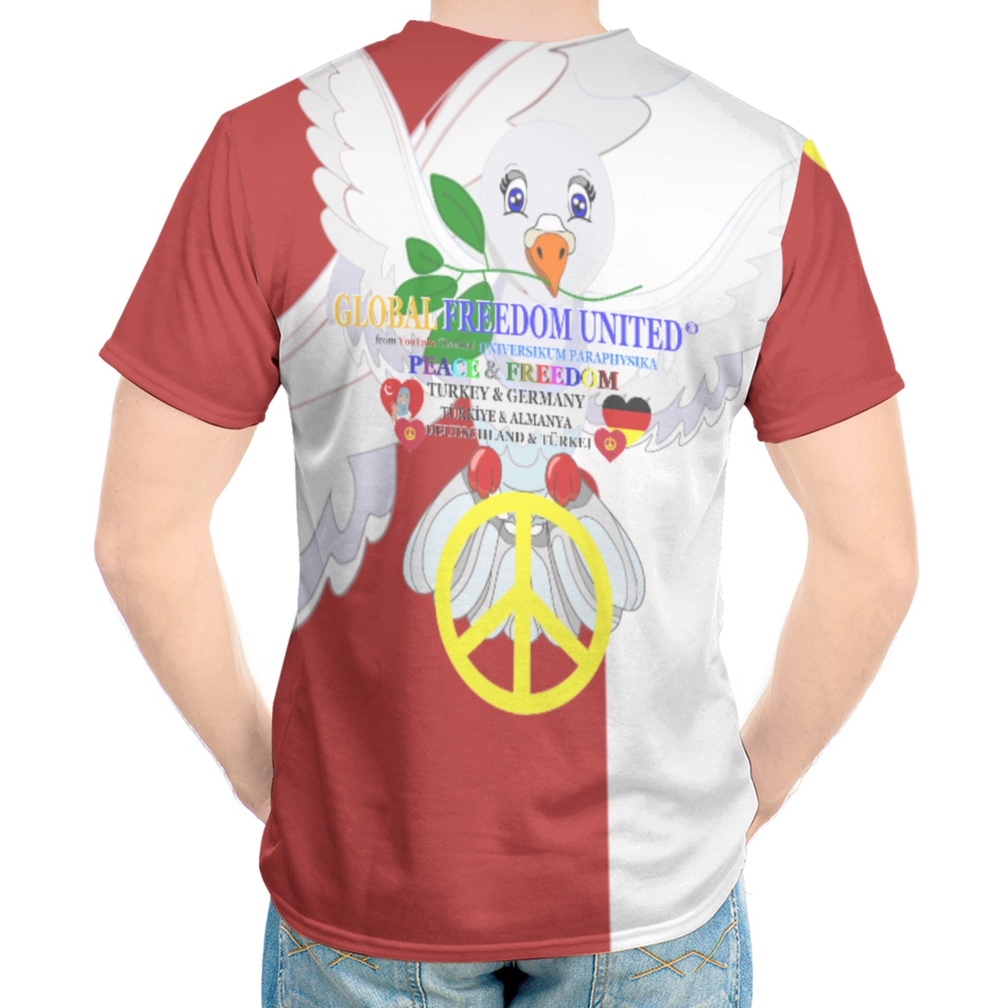 Men´s T-shirt 1 GLOBAL FREEDOM UNITED© Men Germany & Turkey Red