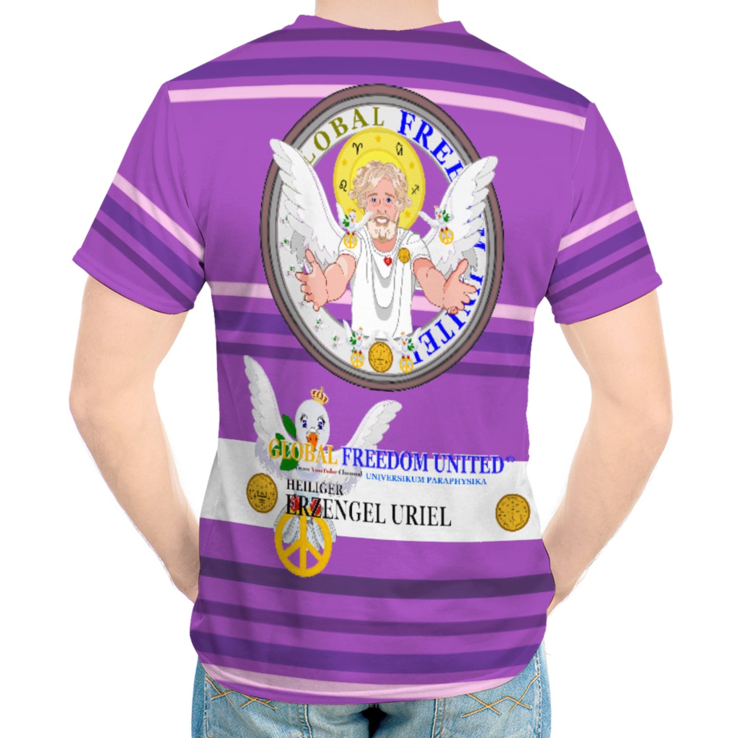 Men´s T-shirt Global Freedom United Archangel Uriel Lilac