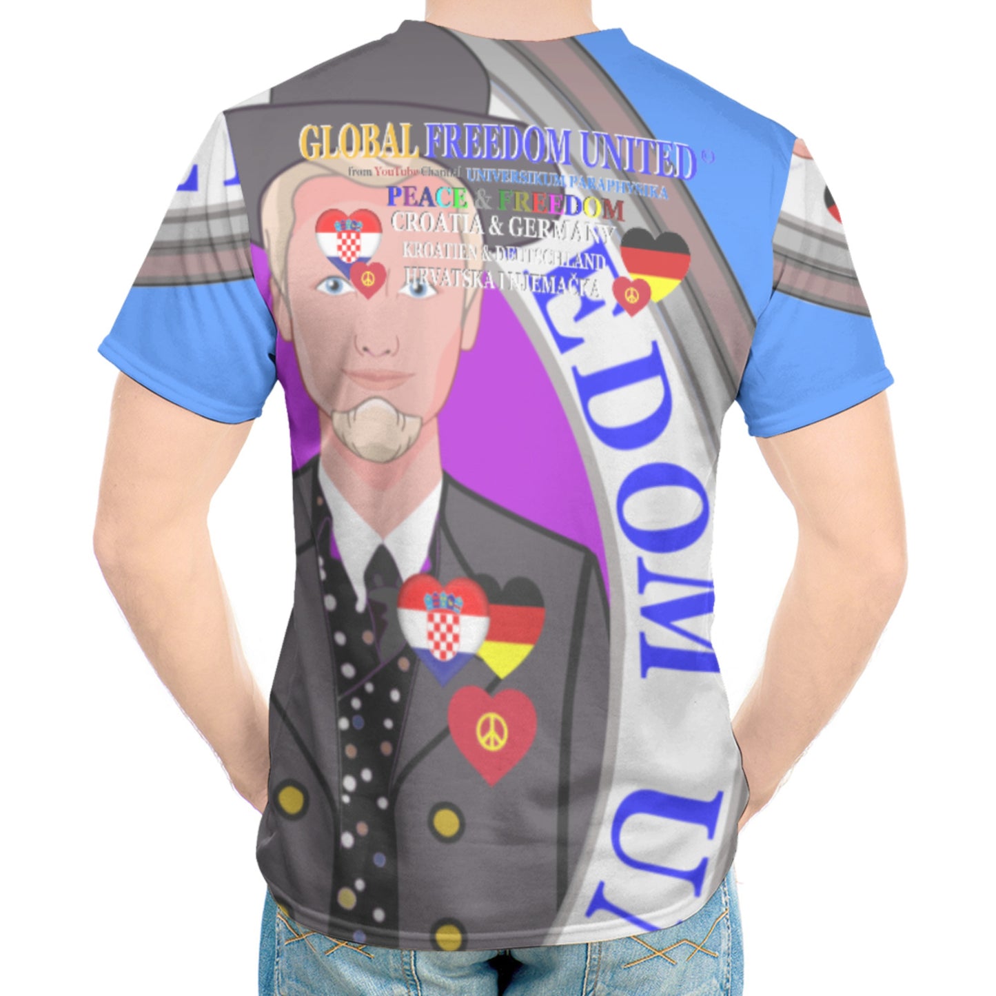 Men´s T-Shirt GLOBAL FREEDOM UNITED© Men Croatia & Germany Blue