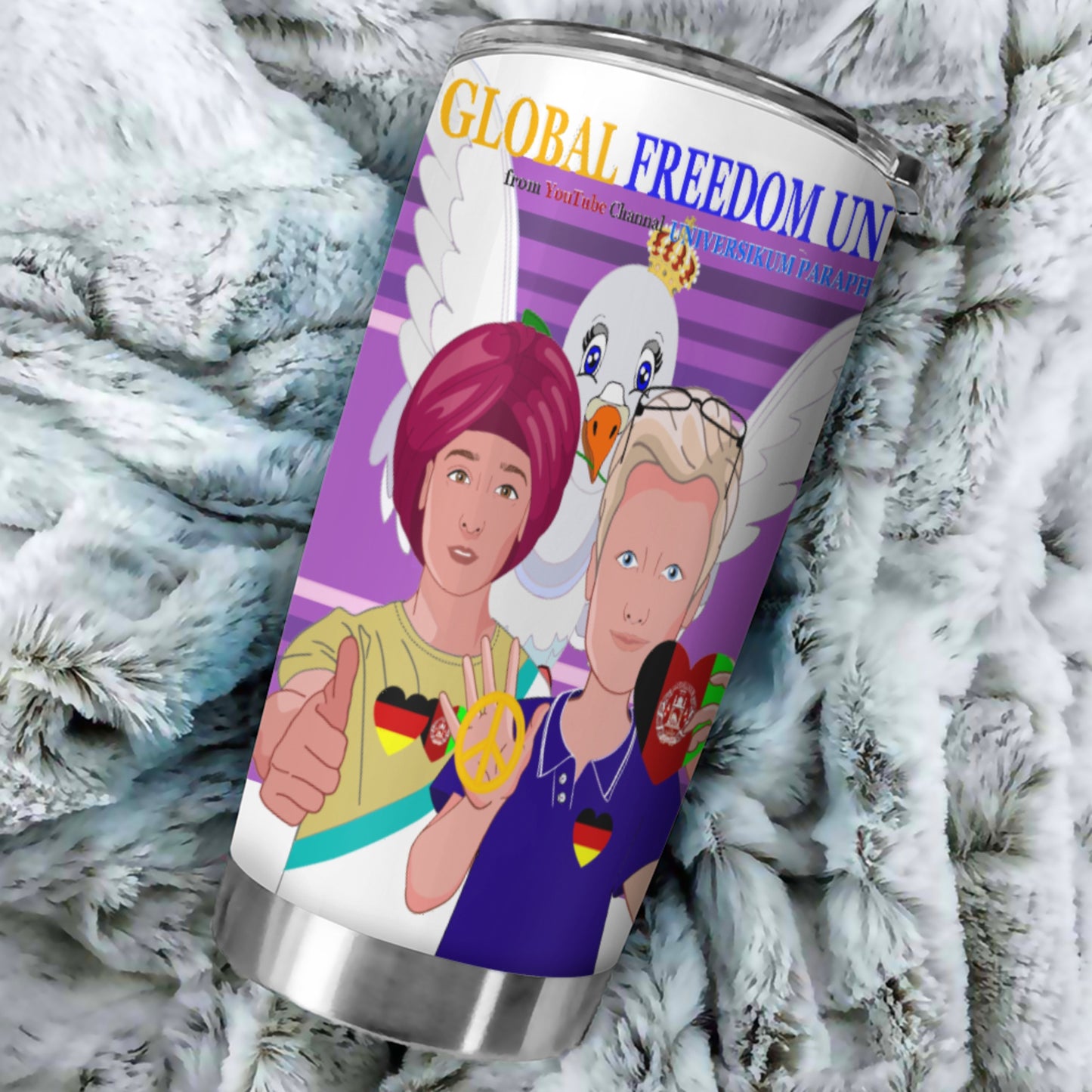 Tumbler Global Freedom United Men Afghanistan & Germany Old Peace Lilac