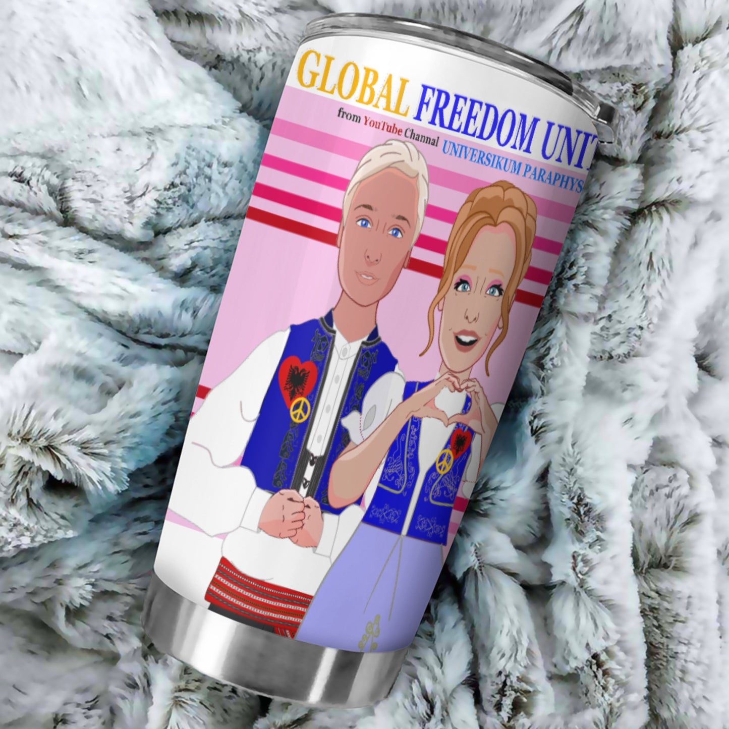 Tumbler GLOBAL FREEDOM UNITED© Couple Albania Pink 2