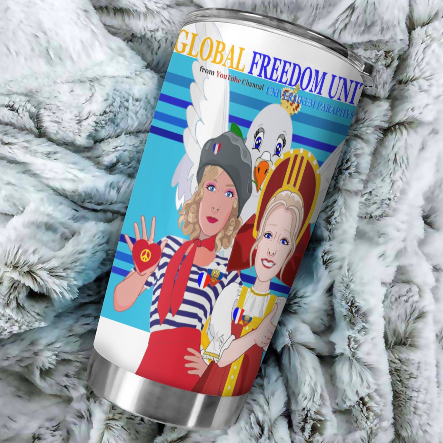 Tumbler Global Freedom United Women French & Russia Old Peace Blue