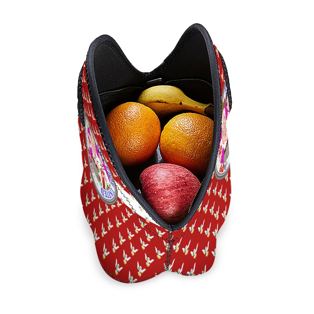 Meal Back GLOBAL FREEDOM UNITED© Women China & USA Dove Of Peace Red