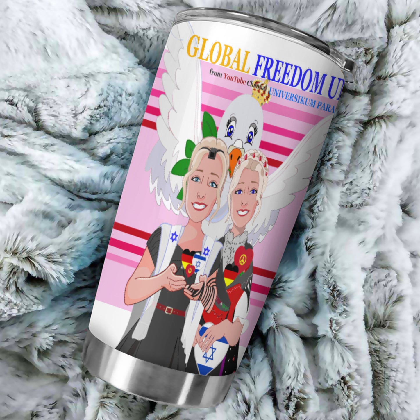 Tumbler GLOBAL FREEDOM UNITED© Women Israel & Germany Pink