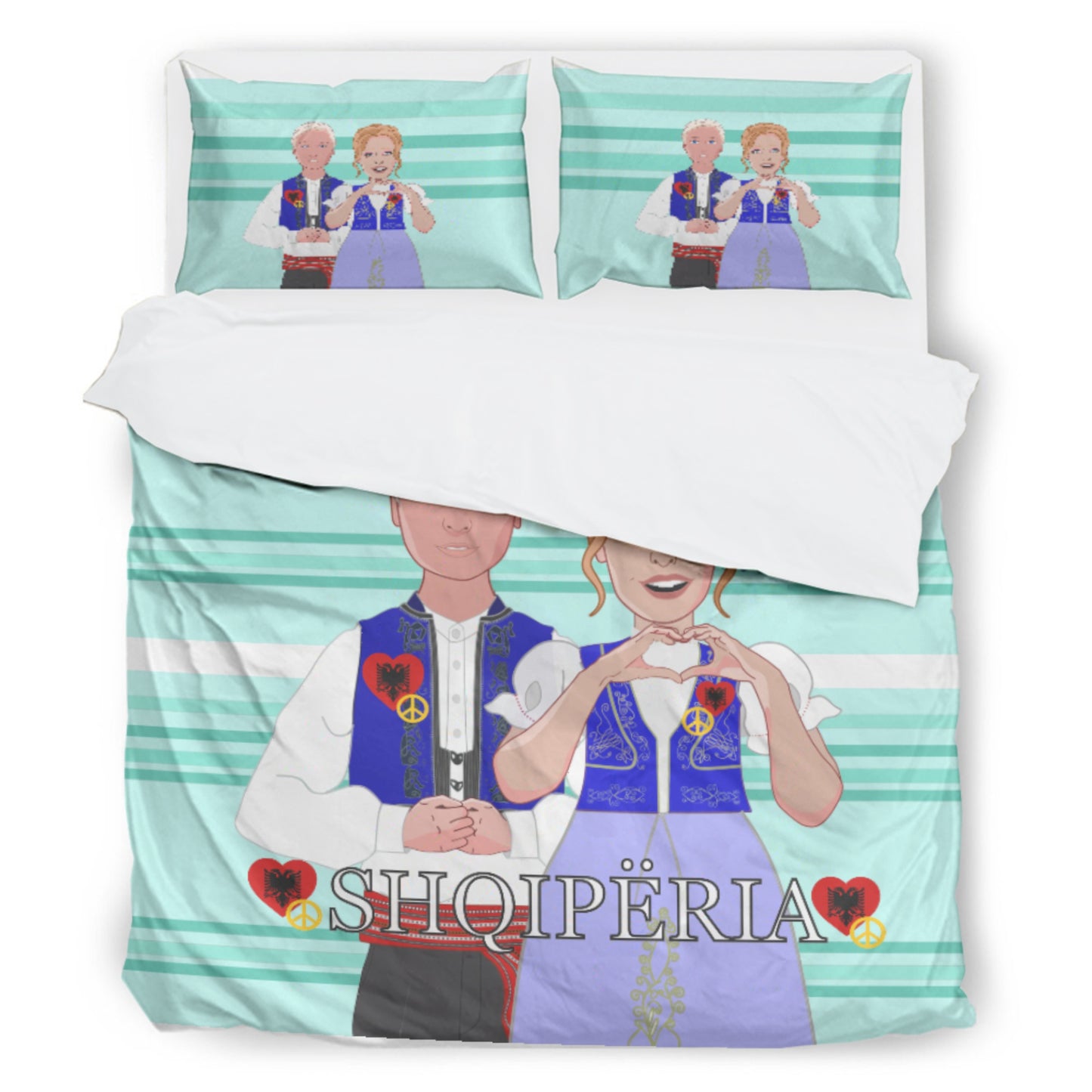 Bed Line GLOBAL FREEDOM UNITED© Couple Edition Albania Light Green