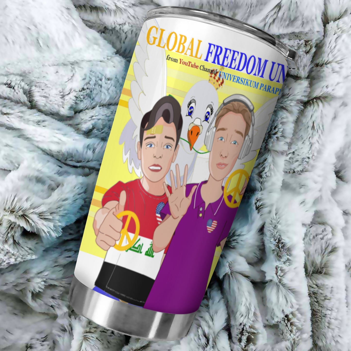 Tumbler GLOBAL FREEDOM UNITED© Men Iraq & USA Yellow