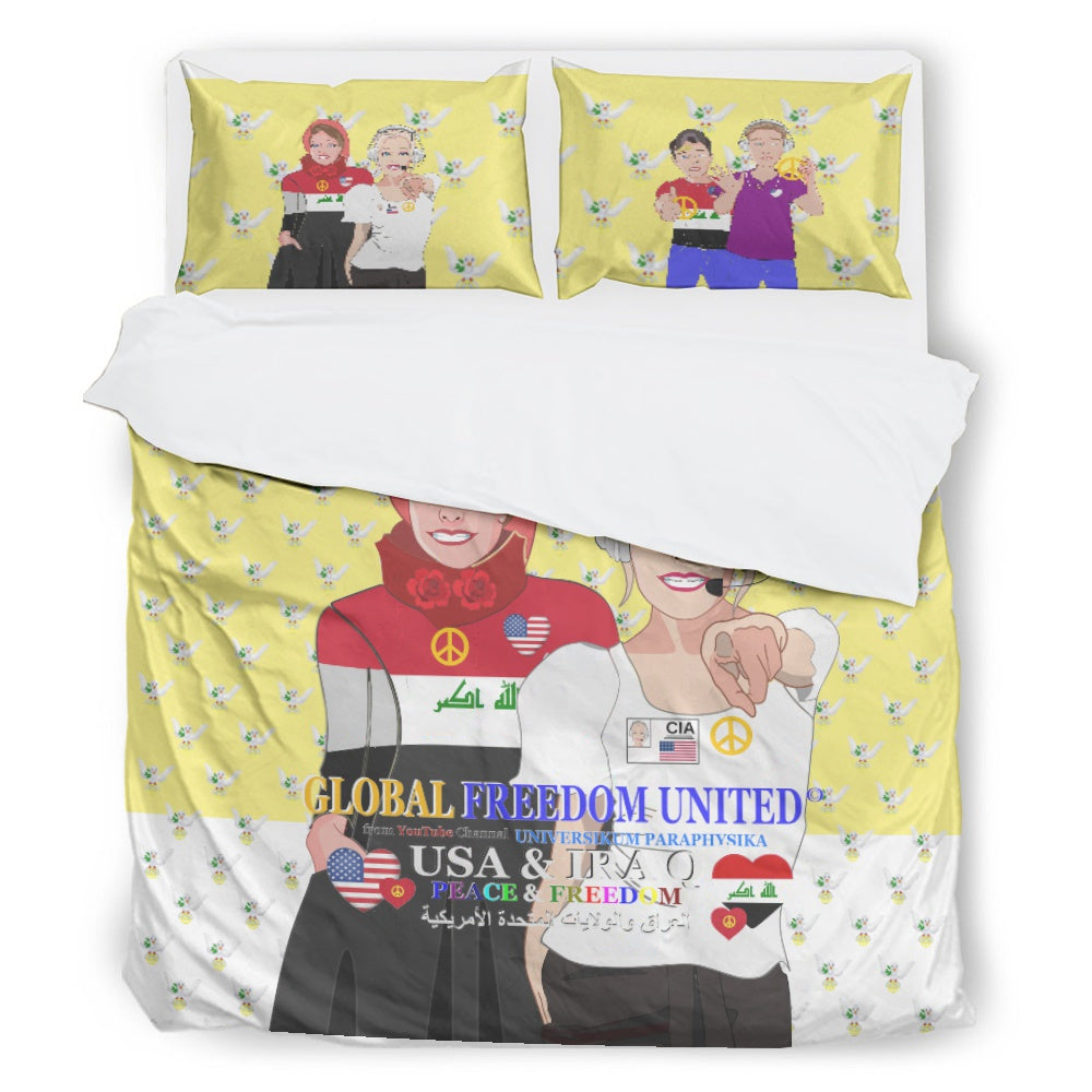 Bed Line GLOBAL FREEDOM UNITED© Women Iraq & USA Yellow