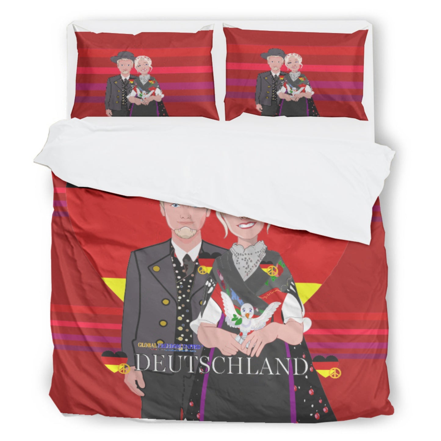 Bed Line GLOBAL FREEDOM UNITED© Couple Germany V1 Red