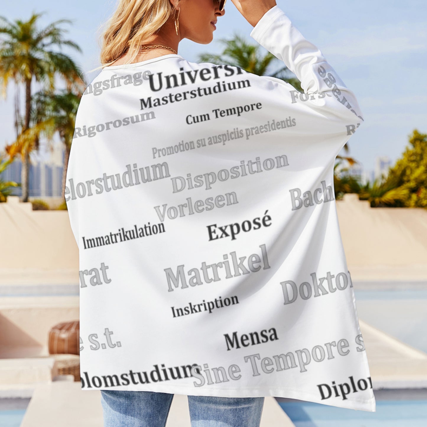 Pullover Long Sleeve T-shirt Global Freedom United Student Girl Gold Blond Hair