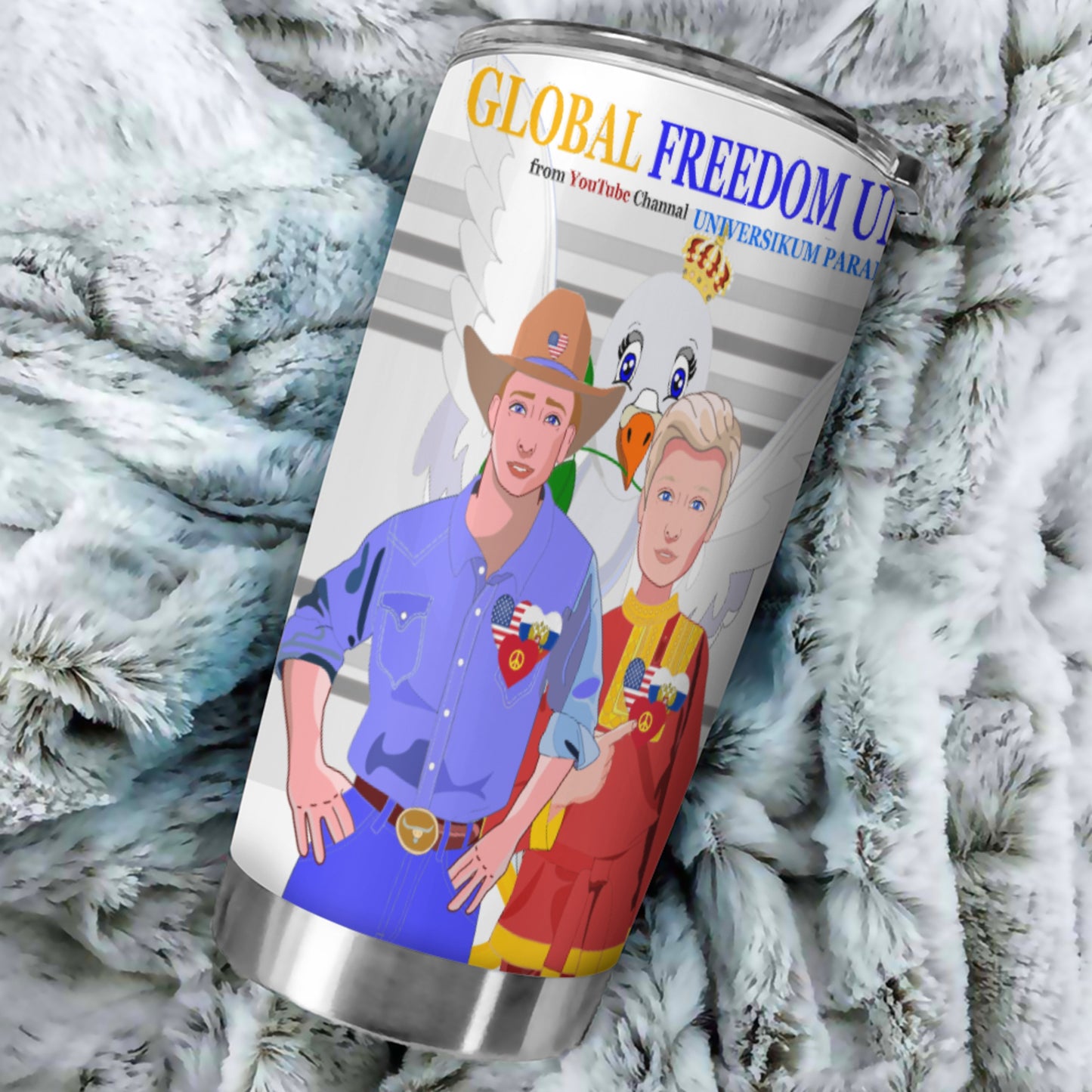 Tumbler GLOBAL FREEDOM UNITED© Men Russia & USA Grey