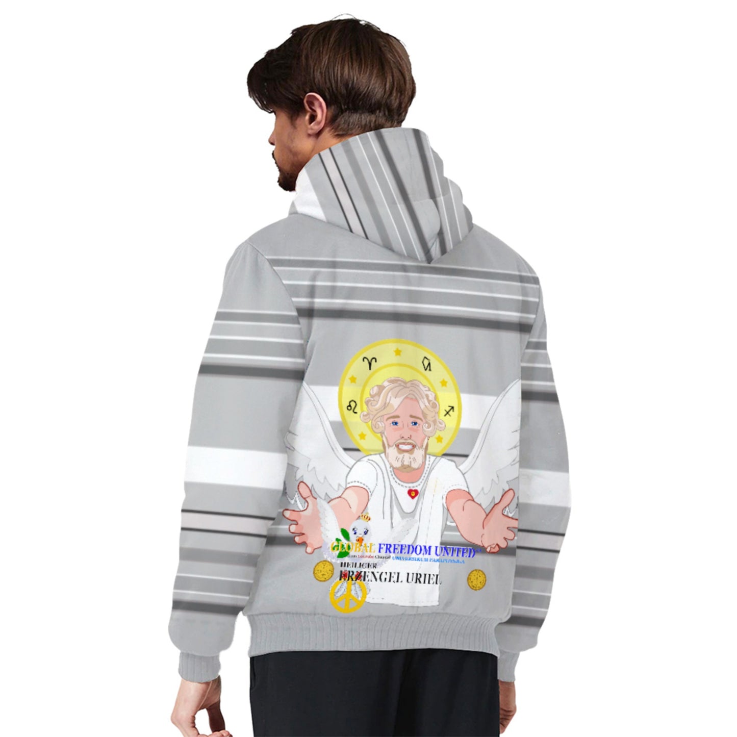 Plush Hoodie Global Freedom United Archangel Uriel German Grey