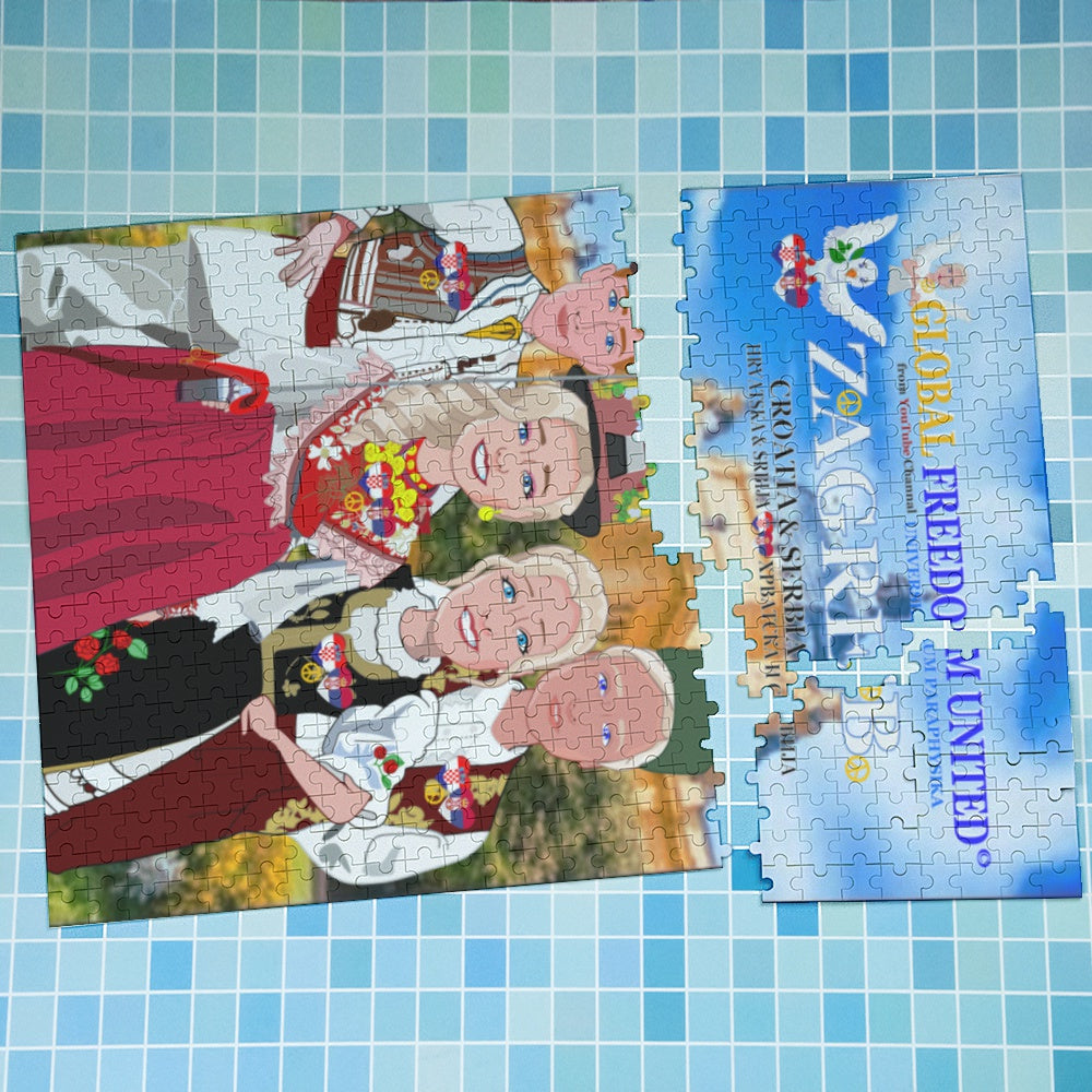 Paper Puzzle Global Freedom United Croatia & Serbia Zagreb Old Peace