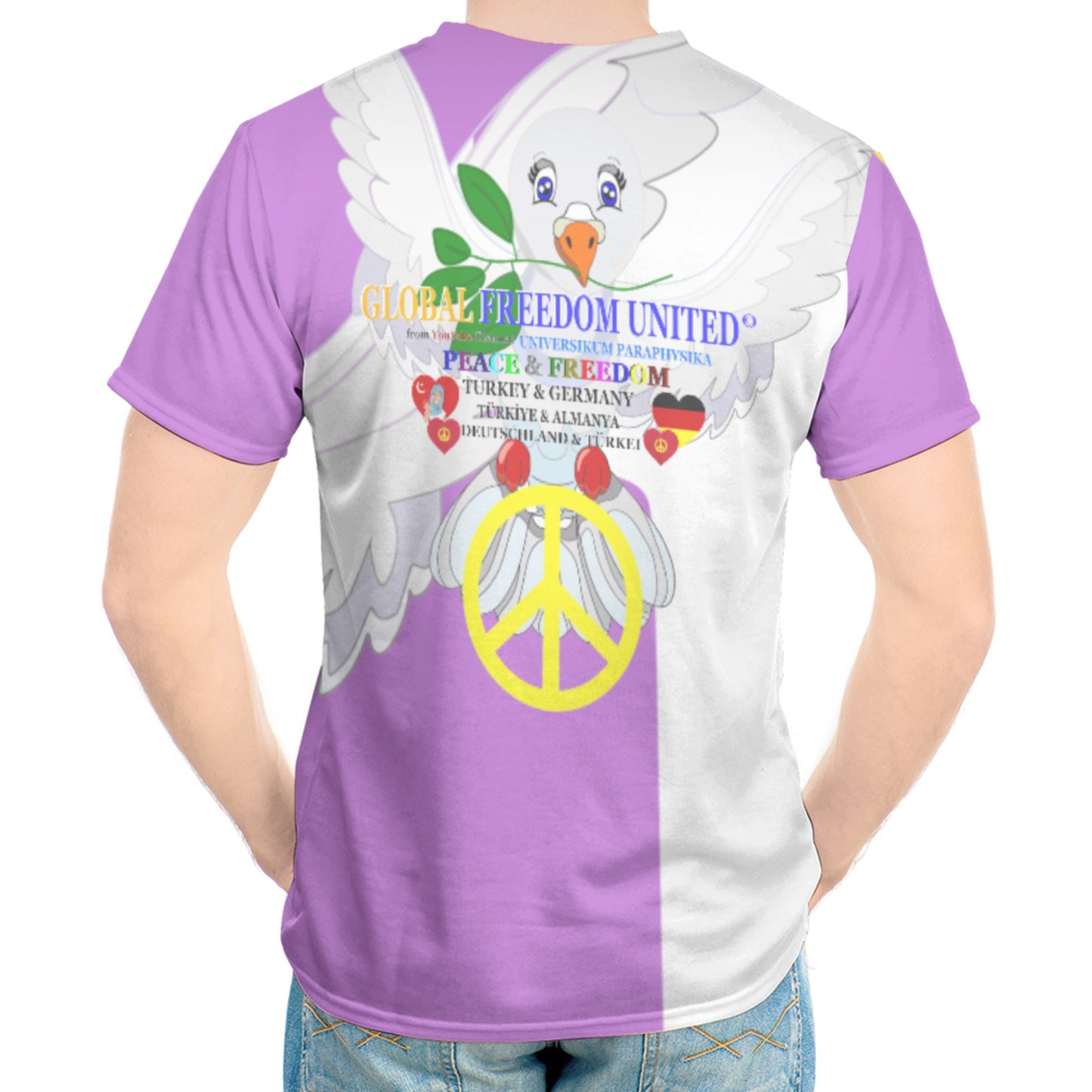 Men´s T-shirt 1 GLOBAL FREEDOM UNITED© Men Germany & Turkey Lilac