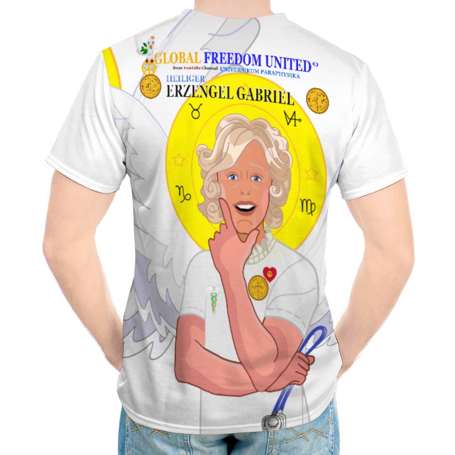 Men´s T-shirt GLOBAL FREEDOM UNITED© Archangel Gabriel German Lab 2