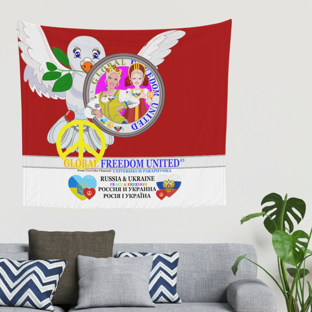Tapestry Global Freedom United Women Ukraina & Russia Old Peace Red