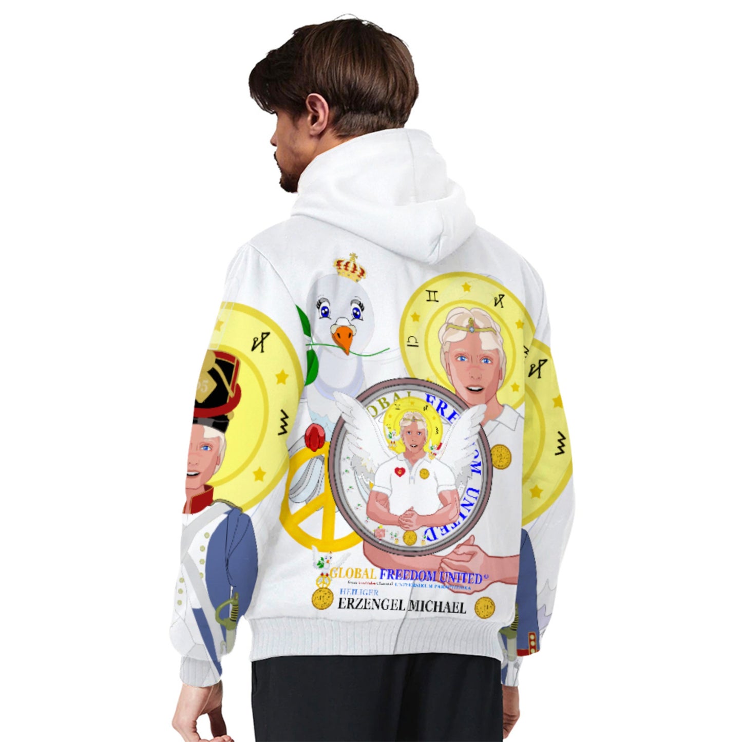 Plush Hoodie Global Freedom United Archangel Michael German Justicia