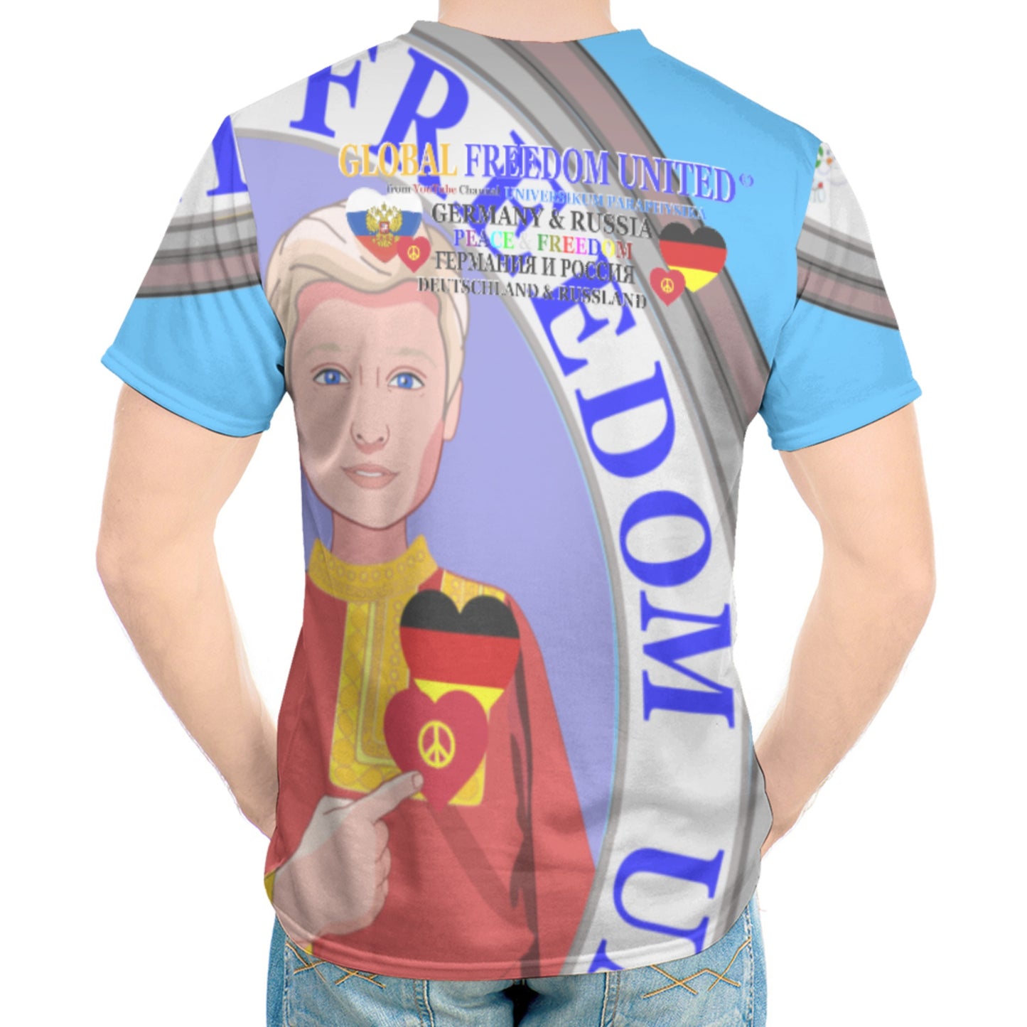 Men´s T-shirt GLOBAL FREEDOM UNITED© Men Russia & Germany V2 Blue