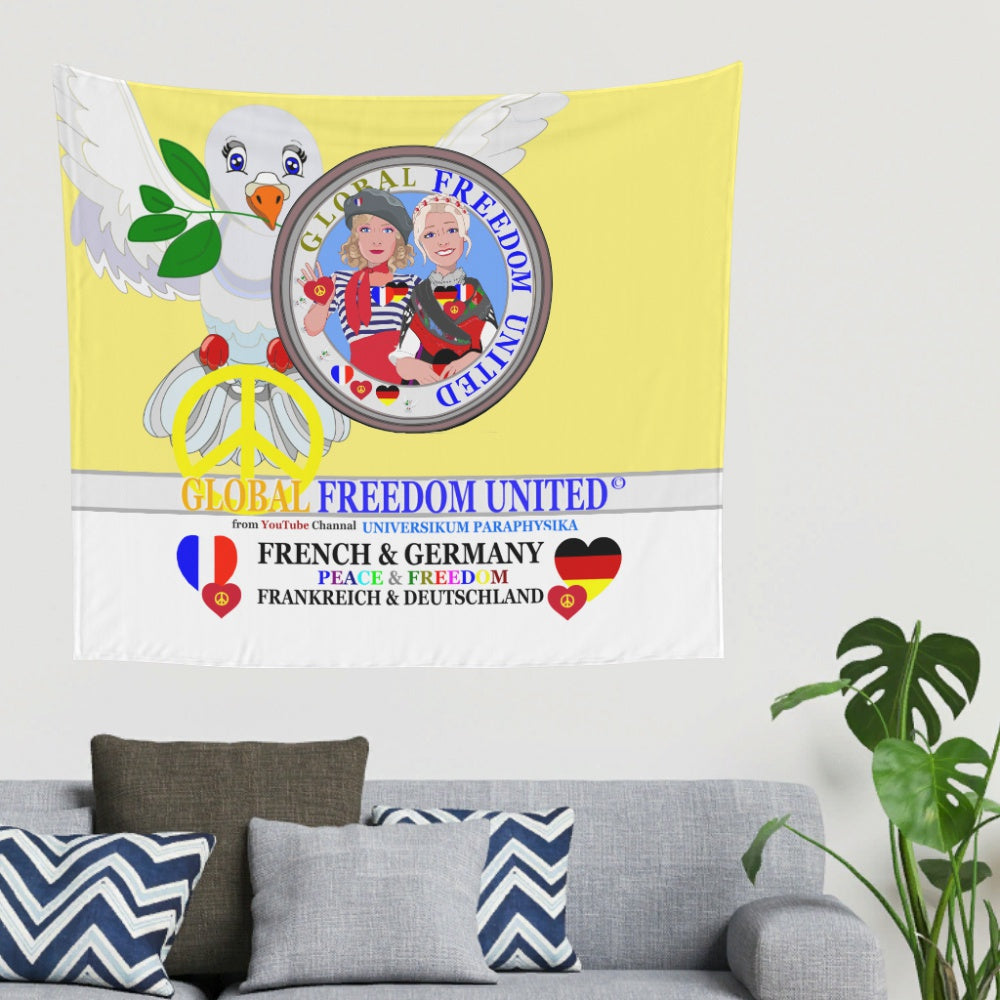 Tapestry Global Freedom United Women French & Germany Old Peace Yellow