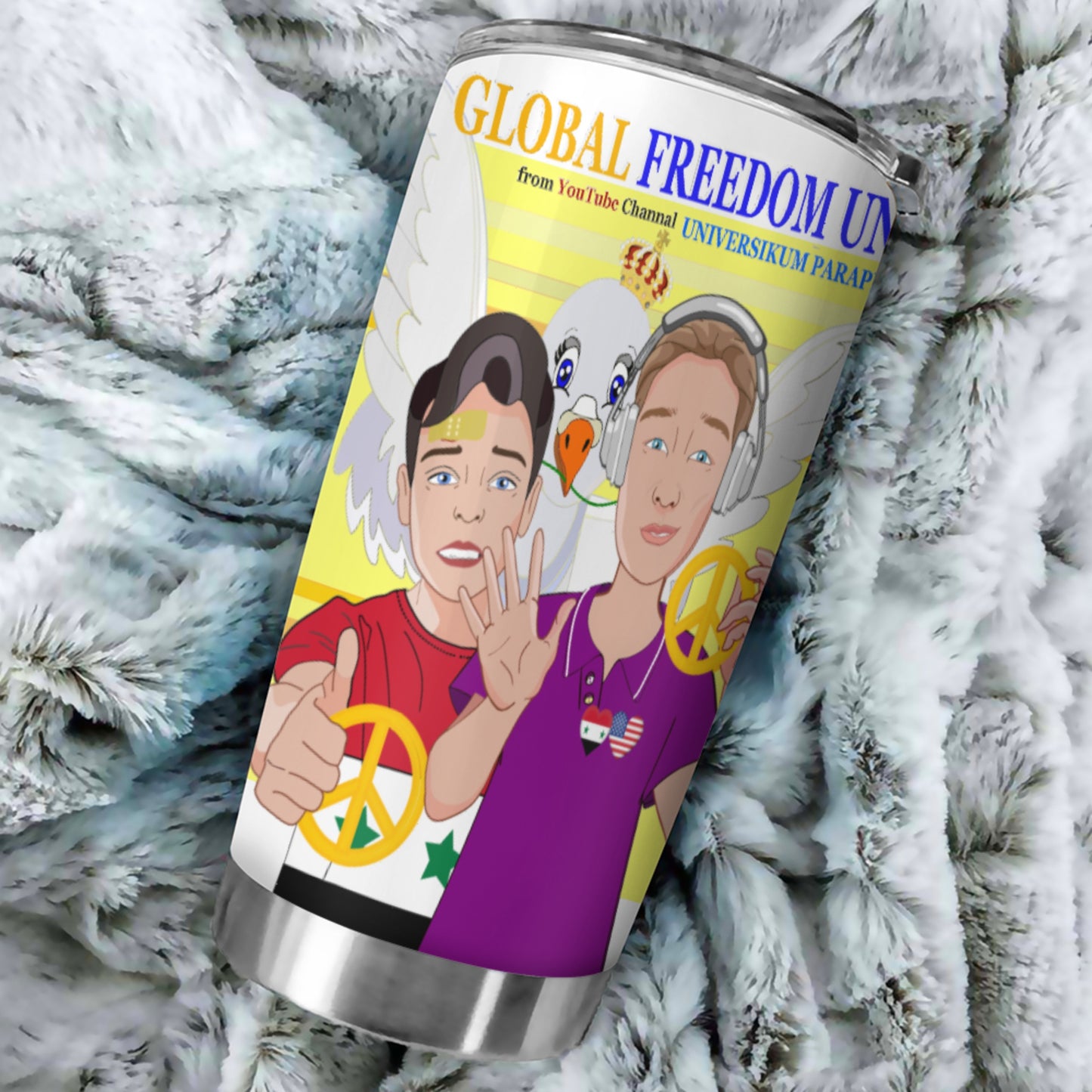 Tumbler GLOBAL FREEDOM UNITED© Men Syria & USA Yellow