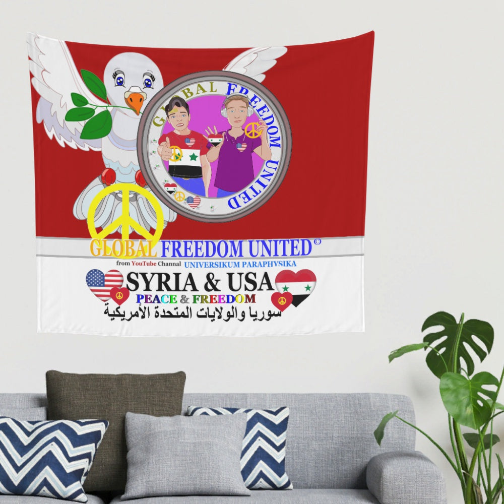 Tapestry Global Freedom United Men Syria & Usa Old Peace Red