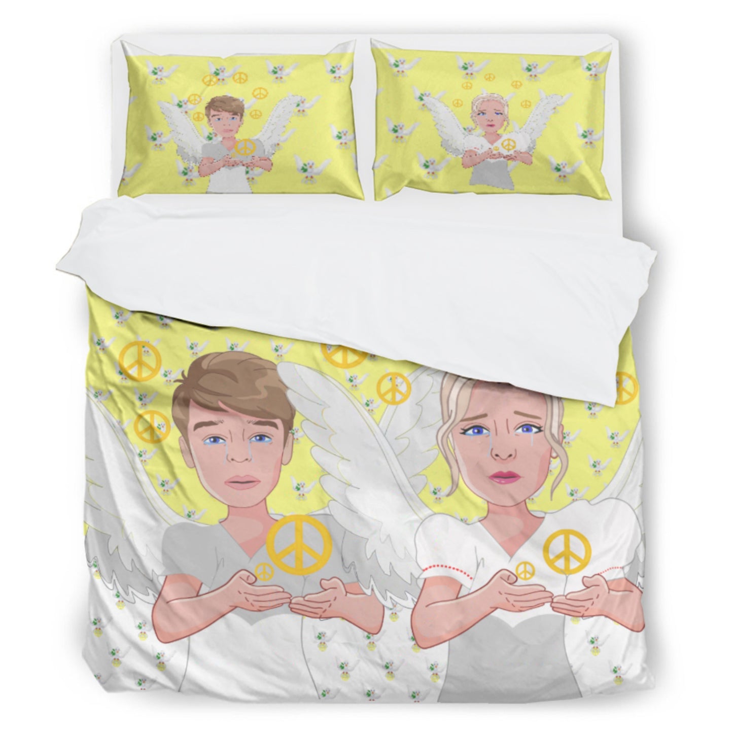 Bed Line GLOBAL FREEDOM UNITED© Peace Of Angels Yellow