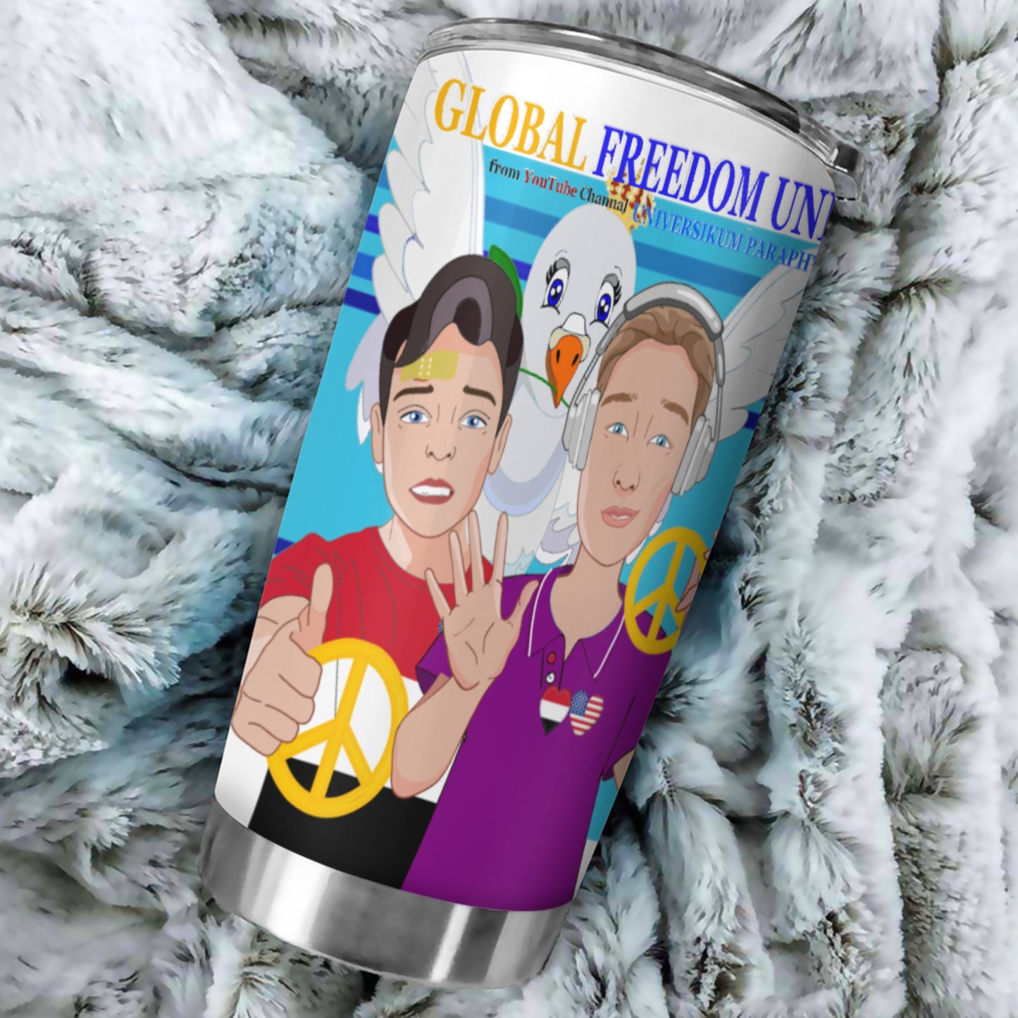 Tumbler GLOBAL FREEDOM UNITED© Men Yemen & USA Blue